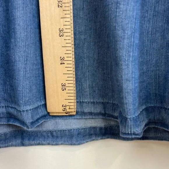 Motherhood Maternity Small Blue Denim Button Down Knee Length Dress Pregnancy - Picture 8 of 15